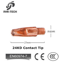 co2 copper welding contact tip M6x25 for 24AK torch accessories